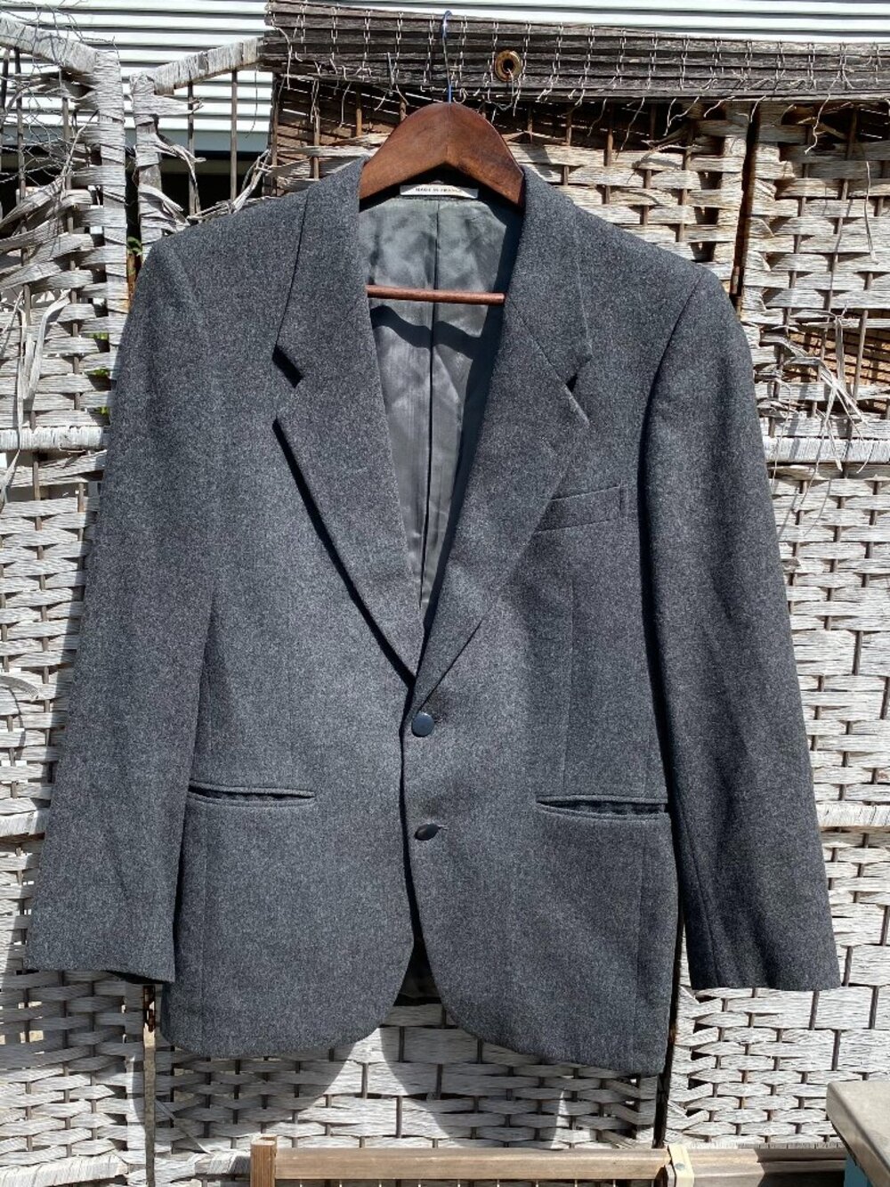 1980s Yves Saint Laurent Sport Coat Blazer Suit Jacket Charcoal Gray Vintage 40R